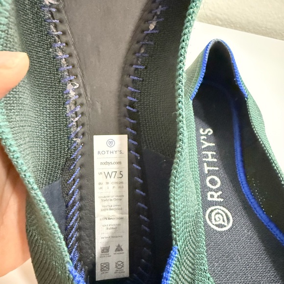 Rothy's Dark Green and Blue Flats - Picture 5 of 6